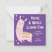 Je bent een hele Llama Fun Classroom Valentijnsdag Notitiekaartje (Voorkant)