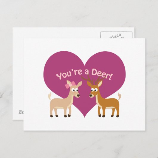 Je bent een hert! briefkaart (Voorkant / Achterkant)