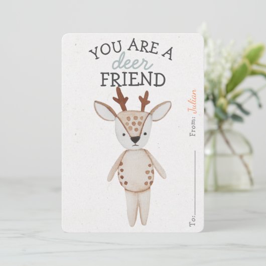 Je Bent Een Herten Vriend Valentijnsdag Klaslokaal (Staand voorkant)