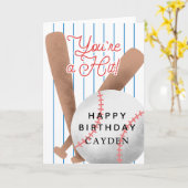 Je bent een hit honkbal kinderen verjaardag kaart (Gele Bloem)