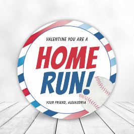Je bent een Home Run Baseball Valentijnsdag Sticke Ronde Sticker