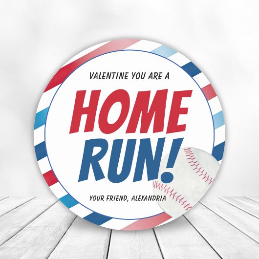 Je bent een Home Run Baseball Valentijnsdag Sticke Ronde Sticker