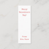 Je bent een Hoot! Bladwijzer Valentijn Mini Visitekaartje (Achterkant)