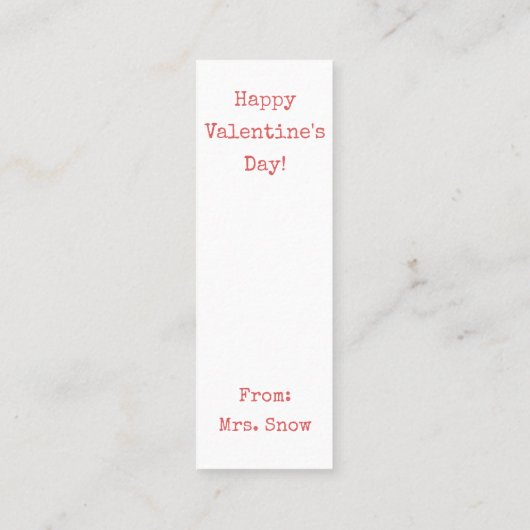 Je bent een Hoot! Bladwijzer Valentijn Mini Visitekaartje (Achterkant)