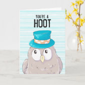 Je bent een Hoot Owl Persoonlijke Valentijnsdag Kaart (Gele Bloem)