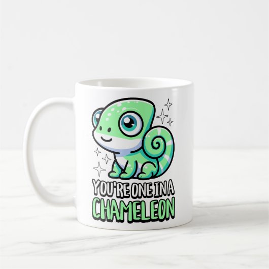 Je bent één in een kameleon! Schattigee kameleon p Koffiemok (Links)