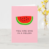 Je bent een in een meloen fruit eten woordspeling  kaart (Gele Bloem)