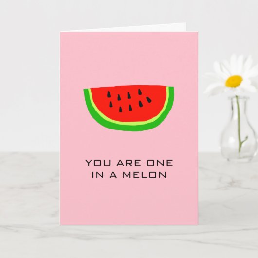 Je bent een in een meloen fruit eten woordspeling  kaart (Kleine Plant)