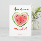 Je bent een in een meloen grappige Valentijnsdag Feestdagenkaart (Staand voorkant)