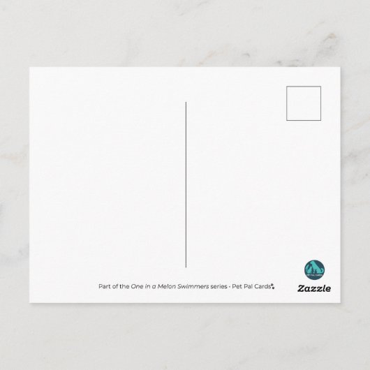 Je bent een in een meloen hond die aan je denkt briefkaart (Achterkant)