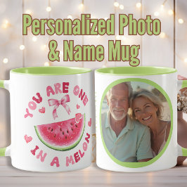 "Je bent een in een meloen op maat - naam en foto Mok