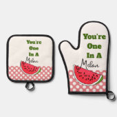 Je bent een in een meloen ovenwant & pannenlap set (Voorkant)