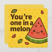 Je bent een in een meloen - Schattigee Pun Waterme Feestdagenkaart (Voorkant / Achterkant)