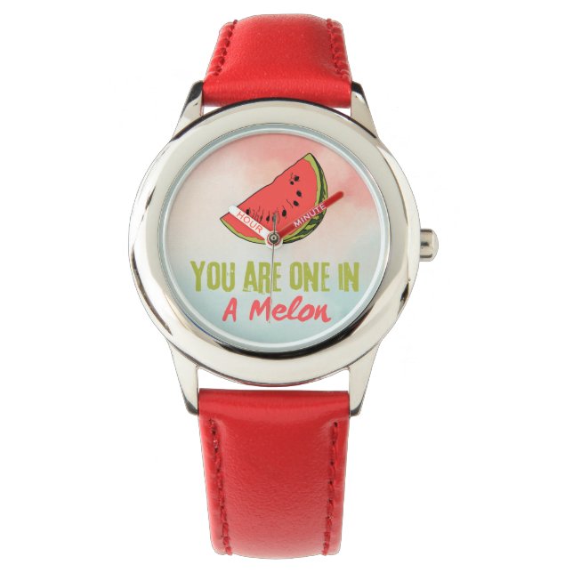 Je bent een in een meloen watermeloen fruit horloge (Voorkant)