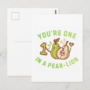 Je bent één in een peer-lion peer woordspeling briefkaart