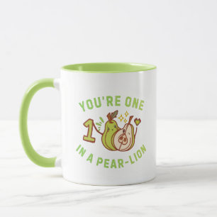 Je bent één in een peervormige parel Puns groene k Mok