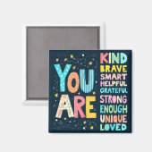 Je bent een Inspirerend positieve typografie Magneet (Voorkant / Achterkant)