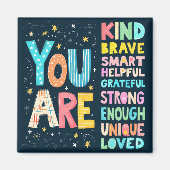 Je bent een Inspirerend positieve typografie Magneet (Voorkant)