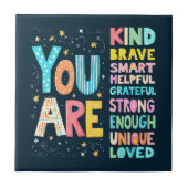 Je bent een Inspirerend positieve typografie Tegeltje (Voorkant)