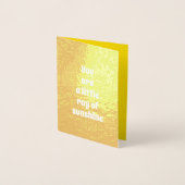 Je bent een kleine Ray van zonnegeel gebruik Folie Kaarten (Voorkant)
