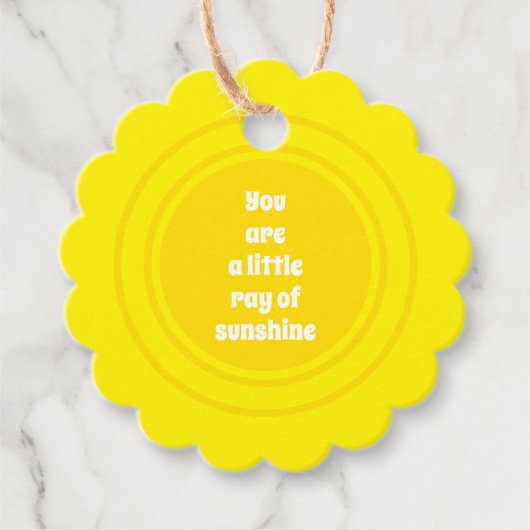 Je bent een kleine Ray van zonnegele zon Bedankjes Labels (Voorkant)