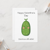 Je bent een komkommer! – Grappige augurk Valentijn Kaart (Voorkant / Achterkant in situ)