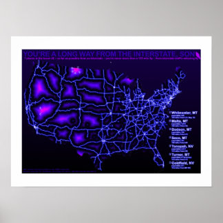 Je bent een lange weg van de Interstaat Poster