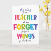 Je bent een leraar die ik nooit zal vergeten kaart (Gele Bloem)