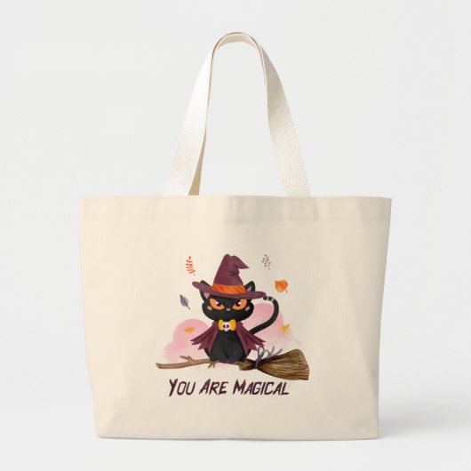 Je bent een magische heksenkat grote tote bag (Voorkant)