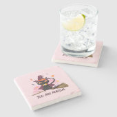 Je bent een magische heksenkat stenen onderzetter (Zijkant)