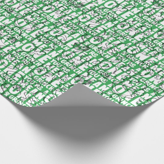 Je bent een Mean One Mr Grinch Green Pattern Cadeaupapier (Hoek)