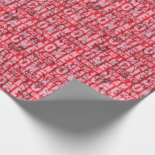 Je bent een Mean One Mr Grinch Red Pattern Cadeaupapier (Hoek)