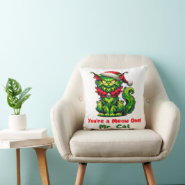 Je bent een Meow Eén! Menéér Kat Festieve Grumpy C Kussen
