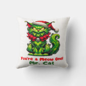Je bent een Meow Eén! Menéér Kat Festieve Grumpy C Kussen (Achterkant)