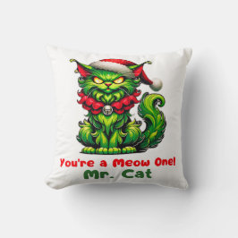 Je bent een Meow Eén! Menéér Kat Festieve Grumpy C Kussen
