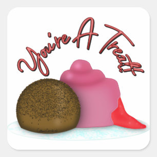 Je Bent Een Met Aardbeien Gevulde Lekkernij Valent Vierkante Sticker