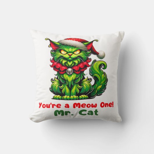 Je bent een miauw! Mr. Cat Feestelijke Grumpy Cat Kussen (Voorkant)