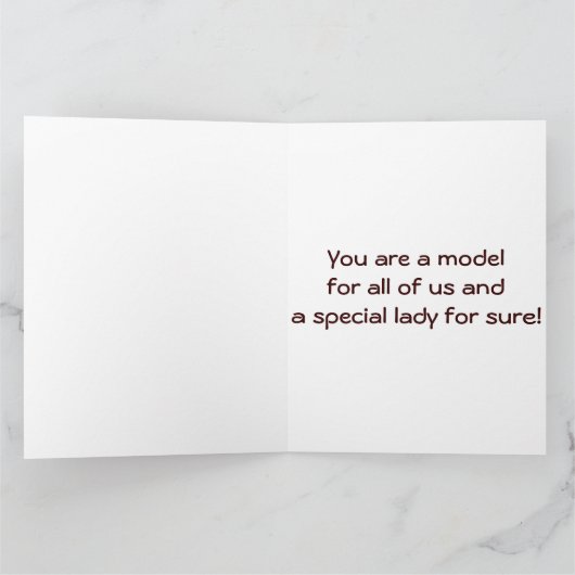 JE BENT EEN MODEL VOOR ONS ALL=HAPPY "MOEDERDAG" KAART (Binnen)