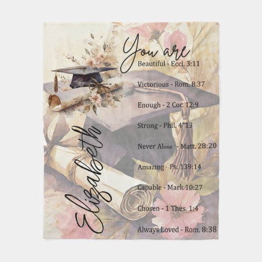 Je bent een mooi afstuderen gepersonaliseerd fleece deken (Voorkant)