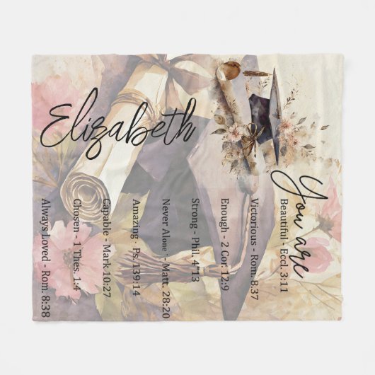 Je bent een mooi afstuderen gepersonaliseerd fleece deken (Voorkant (Horizontaal))