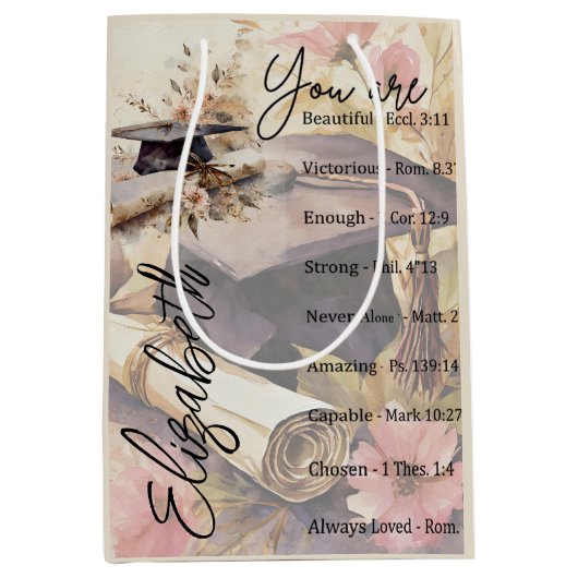 Je bent een mooi afstuderen gepersonaliseerd medium cadeauzakje (Voorkant)