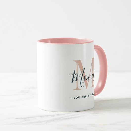 Je bent een mooi chique monogram mok (Voorkant rechts)