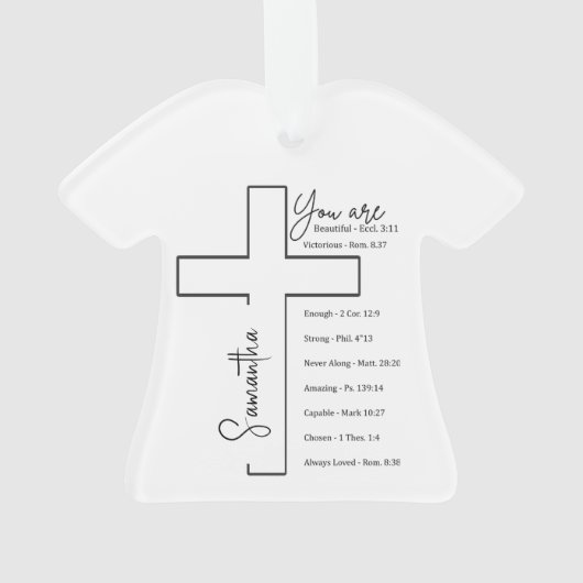 Je bent een mooi kruis gepersonaliseerd ornament (achterkant)