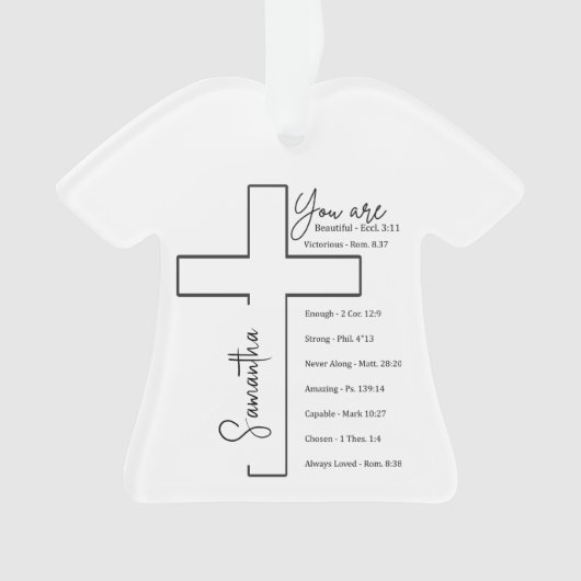 Je bent een mooi kruis gepersonaliseerd ornament (voorkant)