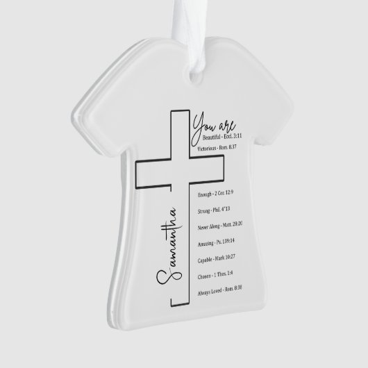 Je bent een mooi kruis gepersonaliseerd ornament (voorkant)
