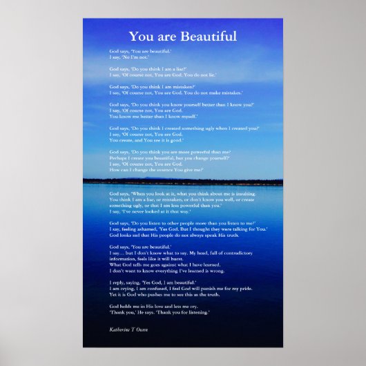 Je bent een mooi, spiritueel gedicht over de liefd poster (Voorkant)