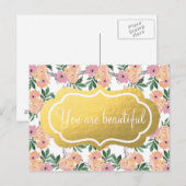 Je bent een mooie bloemmotief postkaart (Voorkant / Achterkant)