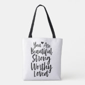 Je bent een mooie sterke waardige geliefde Canvas  Tote Bag (Achterkant)