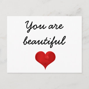 Je bent een mooie Typografie Red Heart Briefkaart