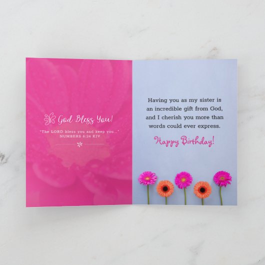 Je bent een mooie zuster, binnen en buiten! kaart (Binnen)